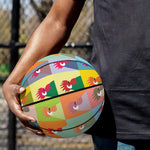 Colorful Rooster Pattern Print Basketball