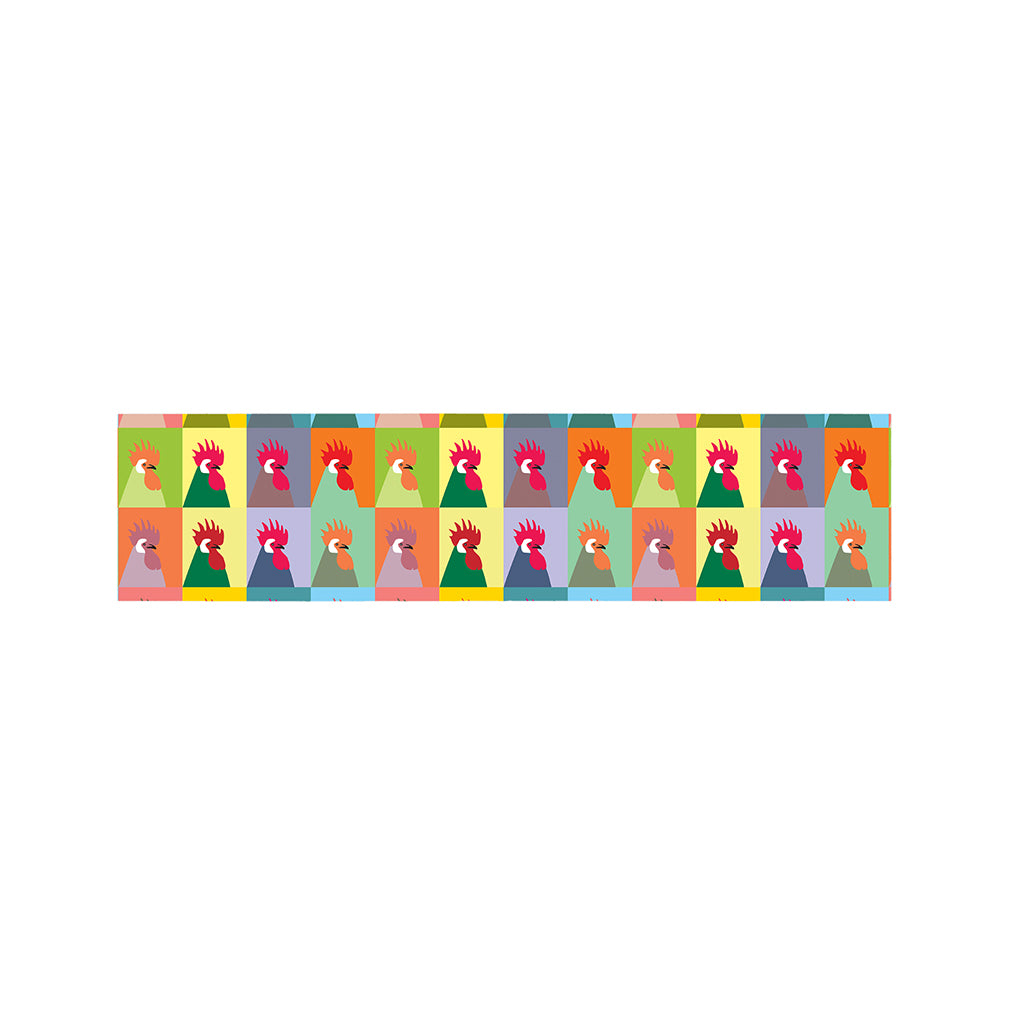 Colorful Rooster Pattern Print Bed Runner