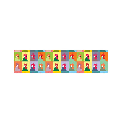 Colorful Rooster Pattern Print Bed Runner