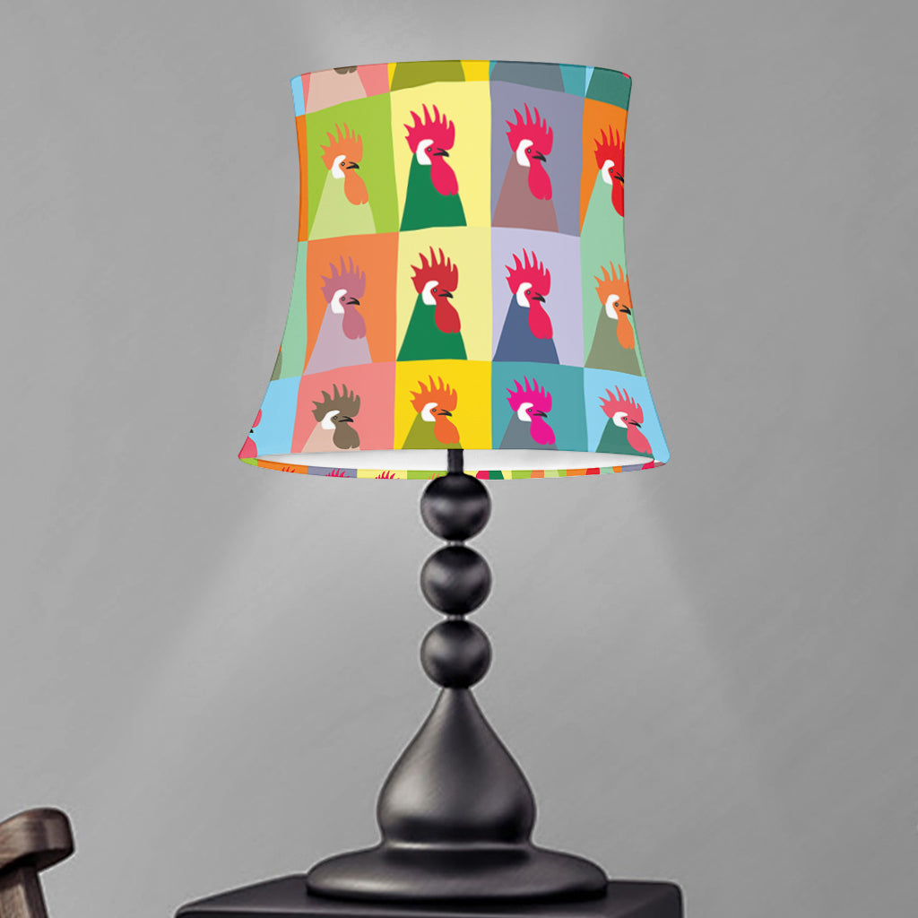 Colorful Rooster Pattern Print Bell Lamp Shade