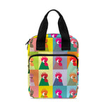 Colorful Rooster Pattern Print Bible Tote Bag