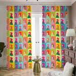 Colorful Rooster Pattern Print Blackout Pencil Pleat Curtains