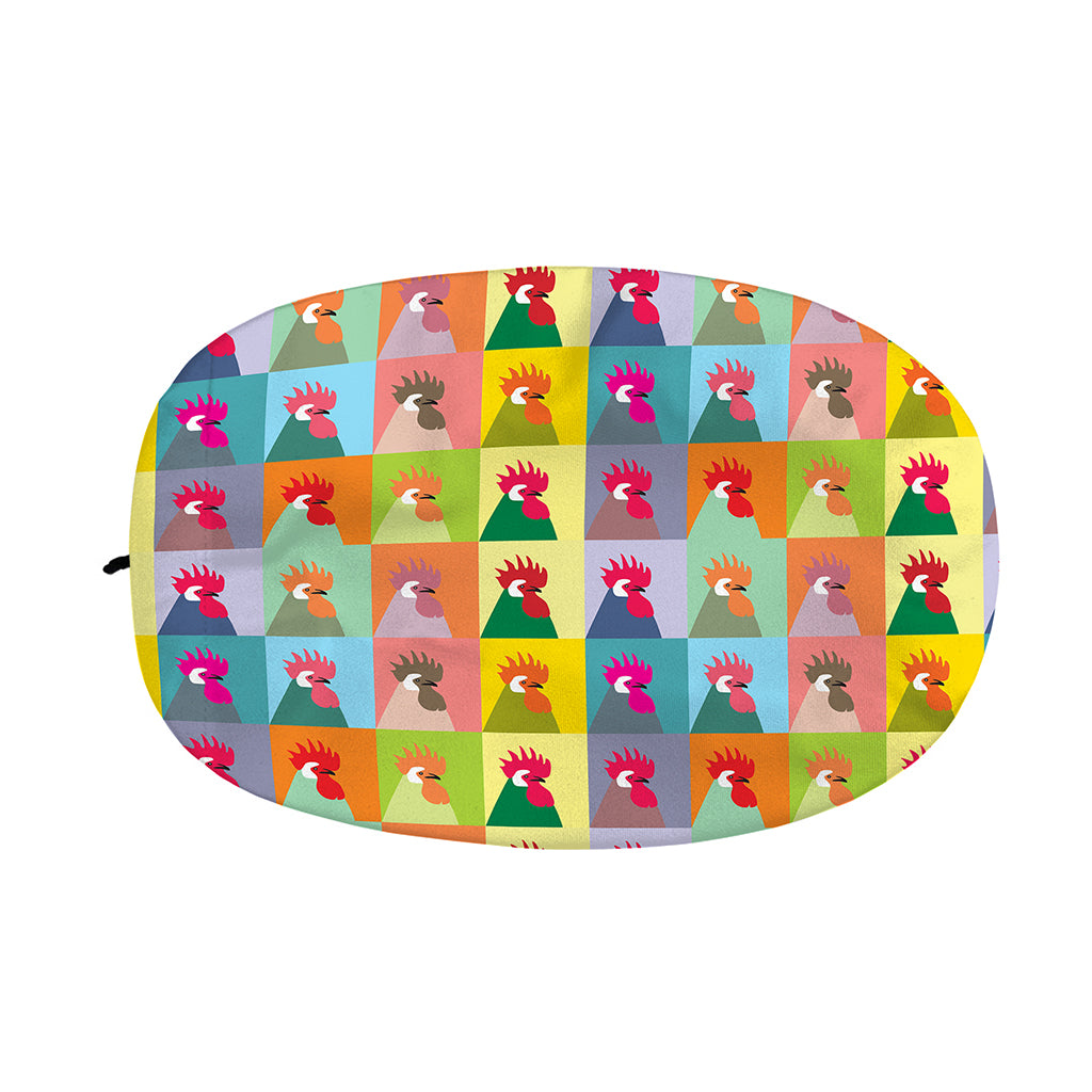 Colorful Rooster Pattern Print Car Side Mirror Covers