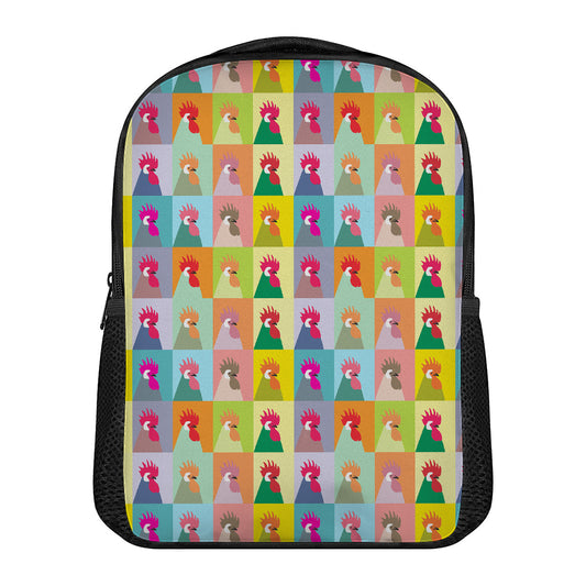 Colorful Rooster Pattern Print Casual Backpack