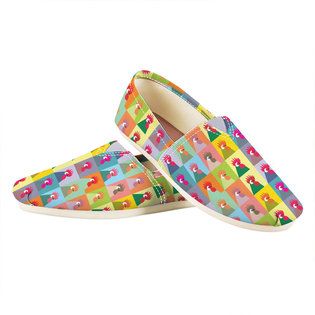 Colorful Rooster Pattern Print Casual Shoes