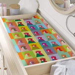 Colorful Rooster Pattern Print Changing Pad Cover