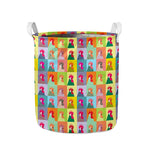 Colorful Rooster Pattern Print Collapsible Laundry Basket
