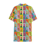 Colorful Rooster Pattern Print Cotton Hawaiian Shirt