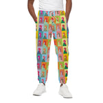 Colorful Rooster Pattern Print Cotton Pants
