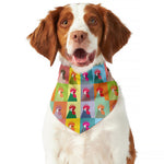 Colorful Rooster Pattern Print Dog Bandana