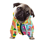 Colorful Rooster Pattern Print Dog Zip Up Hoodie