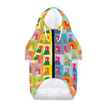 Colorful Rooster Pattern Print Dog Zip Up Hoodie