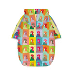 Colorful Rooster Pattern Print Dog Zip Up Hoodie