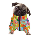 Colorful Rooster Pattern Print Dog Zip Up Jacket