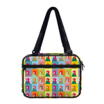 Colorful Rooster Pattern Print Double Strap Bible Bag