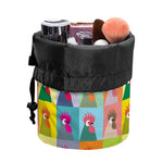 Colorful Rooster Pattern Print Drawstring Makeup Bag