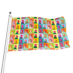 Colorful Rooster Pattern Print Flag