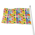 Colorful Rooster Pattern Print Flag