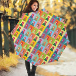 Colorful Rooster Pattern Print Foldable Umbrella
