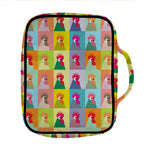 Colorful Rooster Pattern Print Front Pocket Bible Bag