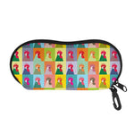 Colorful Rooster Pattern Print Glasses Case