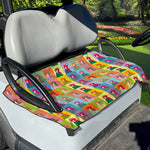 Colorful Rooster Pattern Print Golf Cart Seat Cover