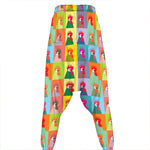Colorful Rooster Pattern Print Hammer Pants