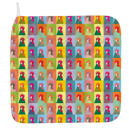 Colorful Rooster Pattern Print Hand Towel