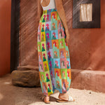 Colorful Rooster Pattern Print Harem Pants