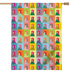 Colorful Rooster Pattern Print House Flag