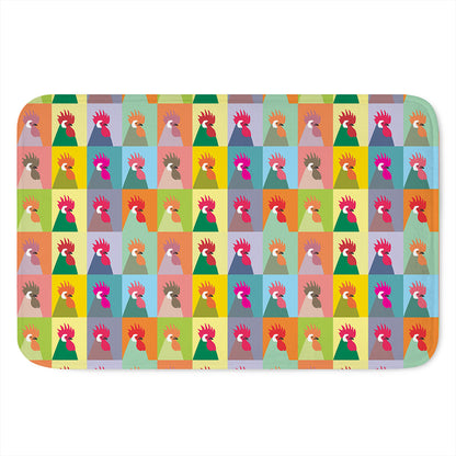 Colorful Rooster Pattern Print Indoor Door Mat