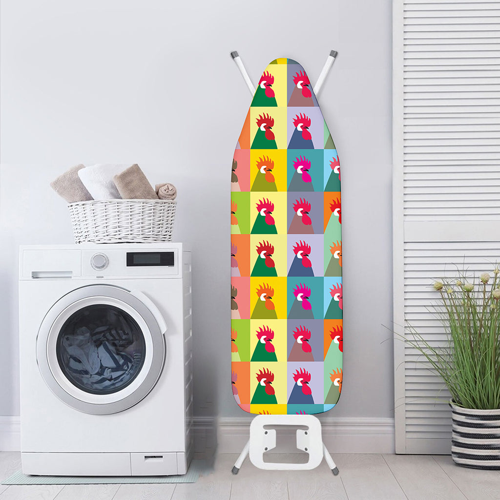 Colorful Rooster Pattern Print Ironing Board Cover