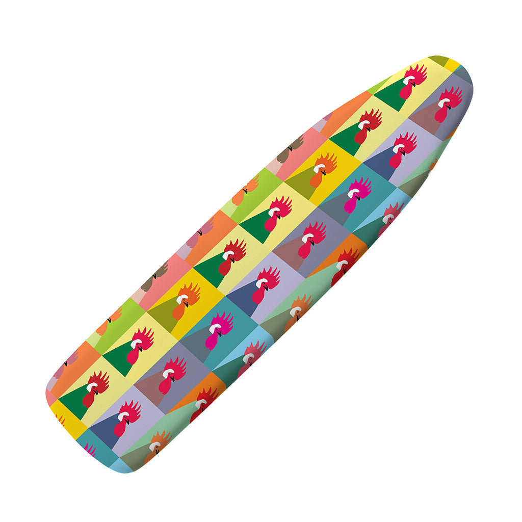 Colorful Rooster Pattern Print Ironing Board Cover