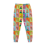Colorful Rooster Pattern Print Jogger Pants