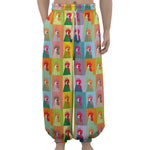 Colorful Rooster Pattern Print Lantern Pants