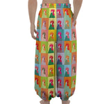 Colorful Rooster Pattern Print Lantern Pants