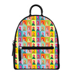 Colorful Rooster Pattern Print Leather Backpack