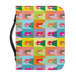 Colorful Rooster Pattern Print Leather Bible Cover