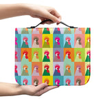 Colorful Rooster Pattern Print Leather Bible Cover