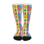 Colorful Rooster Pattern Print Long Socks