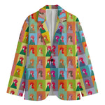 Colorful Rooster Pattern Print Men's Blazer