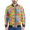 Colorful Rooster Pattern Print Men's Bomber Jacket