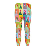 Colorful Rooster Pattern Print Men's leggings