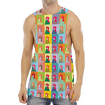 Colorful Rooster Pattern Print Men's Muscle Tank Top