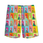 Colorful Rooster Pattern Print Men's Sports Shorts