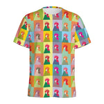 Colorful Rooster Pattern Print Men's Sports T-Shirt