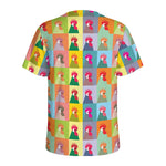 Colorful Rooster Pattern Print Men's Sports T-Shirt