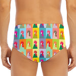 Colorful Rooster Pattern Print Men's Triangle Swim Briefs