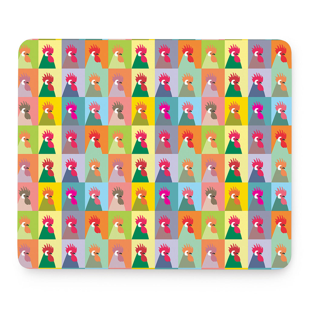 Colorful Rooster Pattern Print Mouse Pad