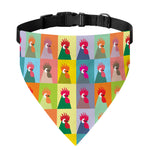 Colorful Rooster Pattern Print Over The Collar Dog Bandana